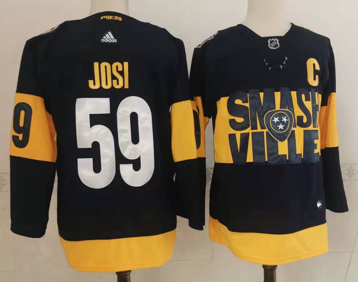Men Nashville Predators 59 Josi Black New 2022 Adidas NHL Jersey